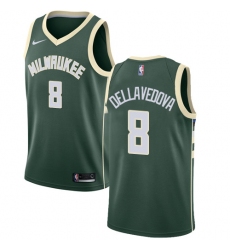 Men's Nike Milwaukee Bucks #8 Matthew Dellavedova Swingman Green Road NBA Jersey - Icon Edition