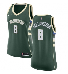 Women's Nike Milwaukee Bucks #8 Matthew Dellavedova Authentic Green Road NBA Jersey - Icon Edition