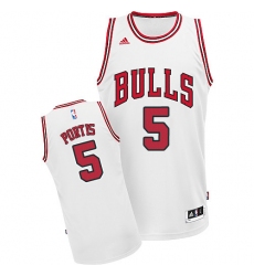 Men's Adidas Chicago Bulls #5 Bobby Portis Swingman White Home NBA Jersey