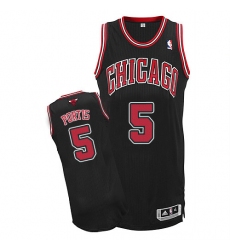 Youth Adidas Chicago Bulls #5 Bobby Portis Authentic Black Alternate NBA Jersey