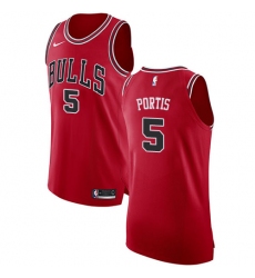 Youth Nike Chicago Bulls #5 Bobby Portis Authentic Red Road NBA Jersey - Icon Edition