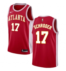 Men's Nike Atlanta Hawks #17 Dennis Schroder Authentic Red NBA Jersey Statement Edition