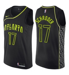 Men's Nike Atlanta Hawks #17 Dennis Schroder Swingman Black NBA Jersey - City Edition