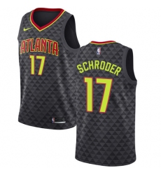 Women's Nike Atlanta Hawks #17 Dennis Schroder Swingman Black Road NBA Jersey - Icon Edition