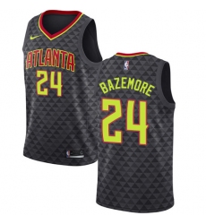 Men's Nike Atlanta Hawks #24 Kent Bazemore Authentic Black Road NBA Jersey - Icon Edition