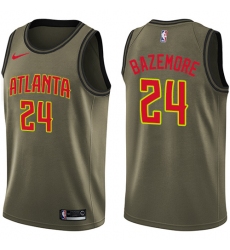 Youth Nike Atlanta Hawks #24 Kent Bazemore Swingman Green Salute to Service NBA Jersey