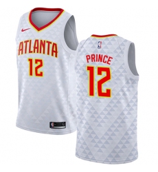 Men's Nike Atlanta Hawks #12 Taurean Prince Swingman White NBA Jersey - Association Edition