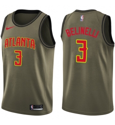 Men's Nike Atlanta Hawks #3 Marco Belinelli Swingman Green Salute to Service NBA Jersey