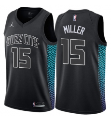 Men's Nike Jordan Charlotte Hornets #15 Percy Miller Authentic Black NBA Jersey - City Edition