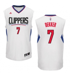 Men's Adidas Los Angeles Clippers #7 Sam Dekker Authentic White Home NBA Jersey