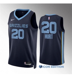 Men's Memphis Grizzlies #20 Matthew Hurt Navy Icon Edition Stitched Jersey