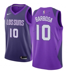 Men's Nike Phoenix Suns #10 Leandro Barbosa Authentic Purple NBA Jersey - City Edition