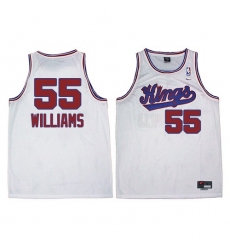 Men's Adidas Sacramento Kings #55 Jason Williams Authentic White New Throwback NBA Jersey