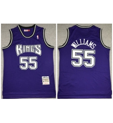 Men's Sacramento Kings Purple #55 Jason Williams 1998-99 Throwback Stitched NBA Jersey