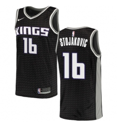 Men's Nike Sacramento Kings #16 Peja Stojakovic Authentic Black NBA Jersey Statement Edition