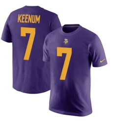 Nike Minnesota Vikings #7 Case Keenum Purple Rush Pride Name & Number T-Shirt