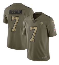 Youth Nike Minnesota Vikings #7 Case Keenum Limited Olive/Camo 2017 Salute to Service NFL Jersey