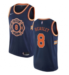 Men's Nike New York Knicks #8 Michael Beasley Authentic Navy Blue NBA Jersey - City Edition