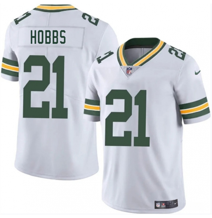 Men's Green Bay Packers #21 Nate Hobbs White 2025 Vapor Untouchable Limited Football Stitched Jersey