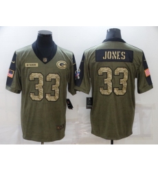 Men's Green Bay Packers #33 Aaron Jones Camo 2021 Salute To Service Limited Player Jersey