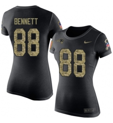 Women's Nike New England Patriots #88 Martellus Bennett Black Camo Salute to Service T-Shirt