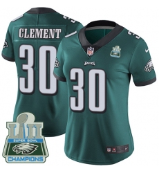 Women's Nike Philadelphia Eagles #30 Corey Clement Midnight Green Team Color Vapor Untouchable Limited Player Super Bowl LII Champions NFL Jersey