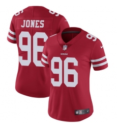 Women's Nike San Francisco 49ers #96 Datone Jones Red Team Color Vapor Untouchable Elite Player NFL Jersey