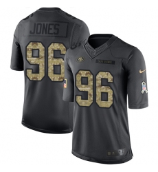 Youth Nike San Francisco 49ers #96 Datone Jones Limited Black 2016 Salute to Service NFL Jersey