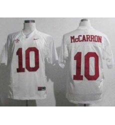 Alabama Crimson Tide 10 AJ McCarron 2012 SEC Patch White College Football NCAA Jerseys