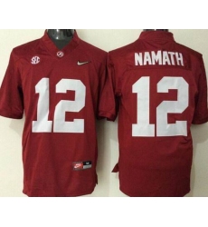 Alabama Crimson Tide #12 Joe Namath Red Stitched NCAA Jersey