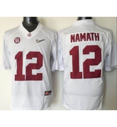 Alabama Crimson Tide #12 Joe Namath White 2016 National Championship Stitched NCAA Jersey