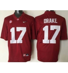 Alabama Crimson Tide #17 Kenyan Drake Red 2016 National Championship Stitched NCAA Jersey