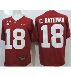 Alabama Crimson Tide #18 Cooper Bateman Red SEC & 2016 College Football Playoff National Championship Patch Stitched NCAA Jersey