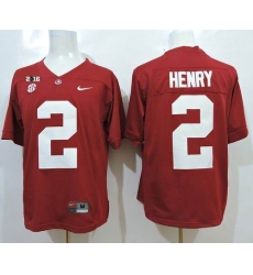 Alabama Crimson Tide #2 Derrick Henry Red SEC & 2016 College Football Playoff National Championship Patch Stitched NCAA Jersey