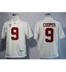 Alabama Crimson Tide #9 Amari Cooper White Limited 2016 College Football Playoff National Championship Patch Stitched NCAA Jersey