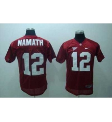 Crimson Tide #12 Joe Namath Red Embroidered NCAA Jersey