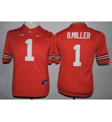 Youth Buckeyes #1 Braxton Miller Red Stitched NCAA Jersey