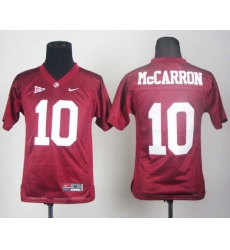 Youth Crimson Tide #10 AJ McCarron Red Embroidered NCAA Jersey