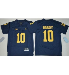 Youth Michigan Wolverines #10 Tom Brady Navy Blue Jordan Brand Stitched NCAA Jersey