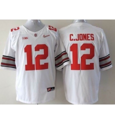 Youth Ohio State Buckeyes #12 Cardale Jones White Stitched NCAA Jersey