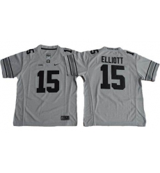 Youth Ohio State Buckeyes #15 Ezekiel Elliott Gridion Grey II Stitched NCAA Jersey