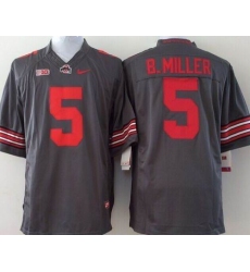 Youth Ohio State Buckeyes #5 Braxton Miller Grey Stitched NCAA Jersey