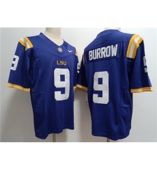 Men's LSU Tigers #9 Joe Burreaux Purple 2023 Stitched Football Jersey