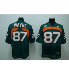 Miami Hurricanes #87 Reggie Wayne Green Stitched NCAA Jersey