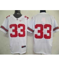 Buckeyes #33 White Embroidered NCAA Jersey