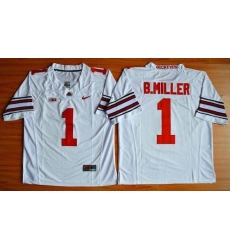 Ohio State Buckeyes #1 Braxton Miller White Limited Stitched NCAA Jersey