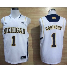 Adidas Michigan Wolverines Glenn Robinson III #1 Basketball Authentic Jerseys - white