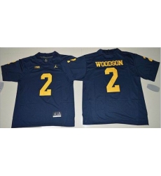 Michigan Wolverines #2 Charles Woodson Navy Blue Jordan Brand Stitched NCAA Jersey