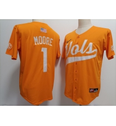 Men's Tennessee Volunteers #1 Christian Moore Orange Stitched Jersey