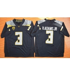 Oregon Ducks #3 Vernon Adams Jr. Olive Black(White No.) Stitched NCAA Jersey